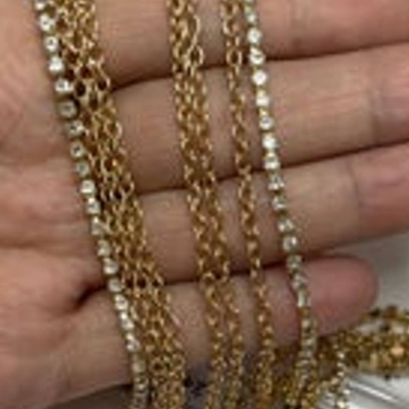 NEW Necklace Belt Sexy Body Harness Chain Clear Rhinestone Bodycon Gold m20 - Picture 2 of 4